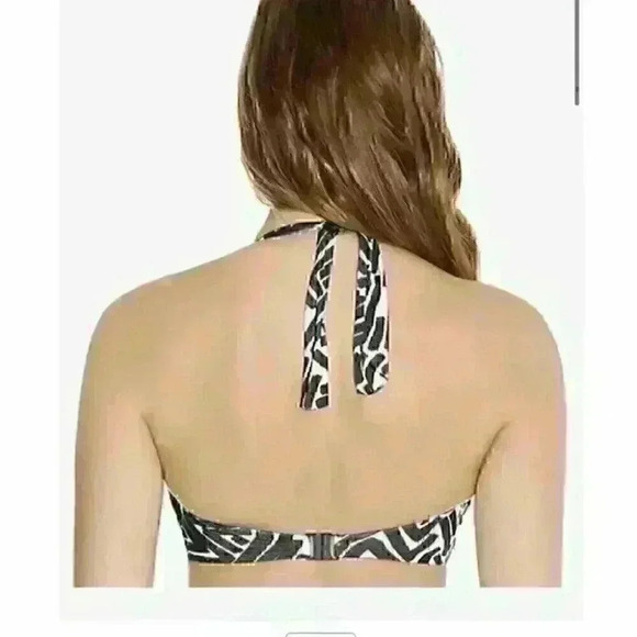 Fantasie  San Marino Geometric Twist Bikini Top Lycra Brown Gray Size 32DD NWT - Picture 2 of 12